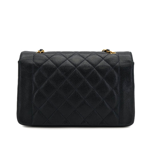 CHANEL VINTAGE DIANA MEDIUM CHAIN SHOULDER BAG NAVY CAVIAR SKIN 90303614 - PURPOSE