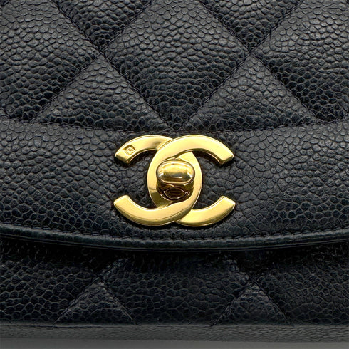 CHANEL VINTAGE DIANA MEDIUM CHAIN SHOULDER BAG NAVY CAVIAR SKIN 90303614 - PURPOSE