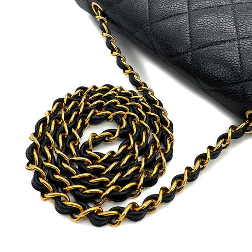 CHANEL VINTAGE DIANA MEDIUM CHAIN SHOULDER BAG NAVY CAVIAR SKIN 90303614 - PURPOSE