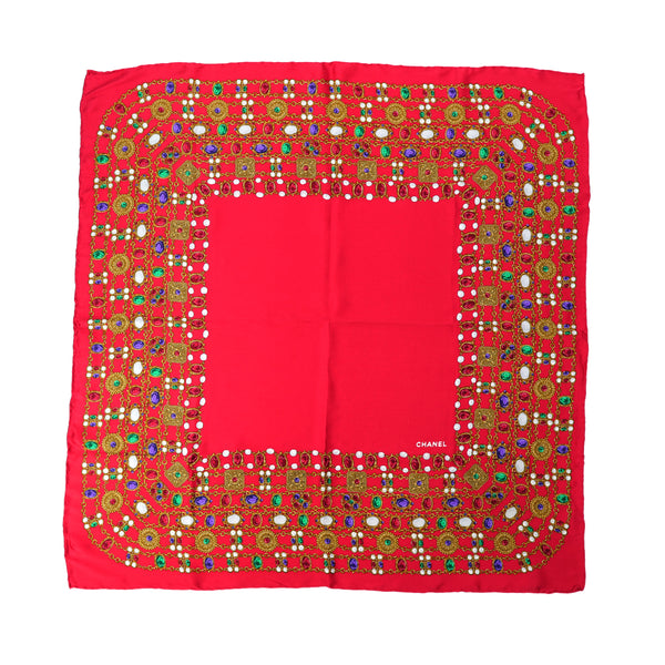 CHANEL VINTAGE SCARF GRIPORE BIJOU PATTERN MULTICOLOR SILK 90303615 - PURPOSE