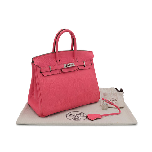 HERMES BIRKIN 25 ROSE LIPSTICK TOGO HAND BAG □Q PHW 90303723 - PURPOSE