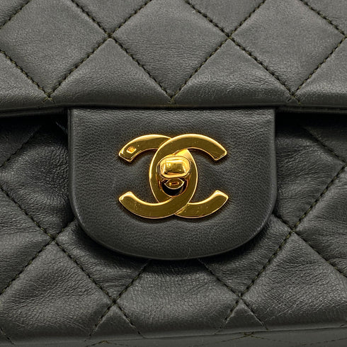 CHANEL VINTAGE CLASSIC FLAP MEDIUM CHAIN SHOULDER BAG KAHKI LAMB SKIN 90303729 - PURPOSE