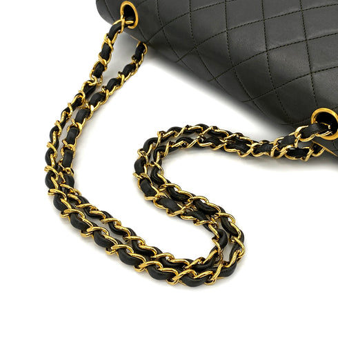 CHANEL VINTAGE CLASSIC FLAP MEDIUM CHAIN SHOULDER BAG KAHKI LAMB SKIN 90303729 - PURPOSE