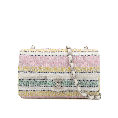 CHANEL MATELASSE CHAIN SHOULDER BAG MULTICOLOR TWEED 90303730