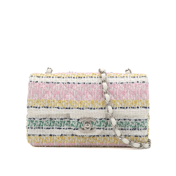 CHANEL MATELASSE CHAIN SHOULDER BAG MULTICOLOR TWEED 90303730