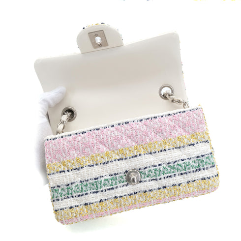 CHANEL MATELASSE CHAIN SHOULDER BAG MULTICOLOR TWEED 90303730
