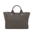 CHANEL DEAUVILLE MM LOGO CHAIN TOTE BAG GRAY CANVAS LEATHER 90303733 - PURPOSE