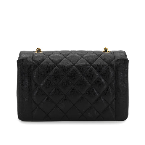 CHANEL VINTAGE DIANA MEDIUM CHAIN SHOULDER BAG BLACK CAVIAR SKIN 90303897 - PURPOSE
