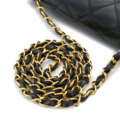 CHANEL VINTAGE DIANA MEDIUM CHAIN SHOULDER BAG BLACK CAVIAR SKIN 90303897 - PURPOSE
