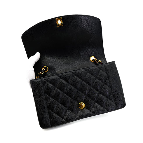 CHANEL VINTAGE DIANA MEDIUM CHAIN SHOULDER BAG BLACK CAVIAR SKIN 90303897 - PURPOSE