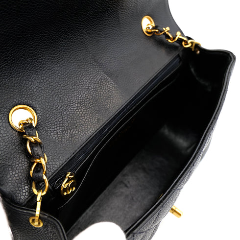 CHANEL VINTAGE DIANA MEDIUM CHAIN SHOULDER BAG BLACK CAVIAR SKIN 90303897 - PURPOSE