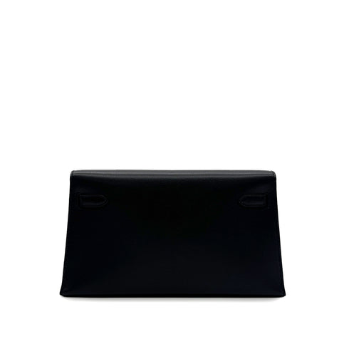 HERMES KELLY ELAN BLACK CHEVRE CLUTCH SHOULDER BAG B GHW 90303898 - PURPOSE