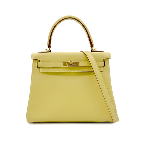 HERMES KELLY 25 RETOURNE JAUNE POUSSIN VEAU SWIFT HAND SHOULDER BAG Z GHW 90303899 - PURPOSE