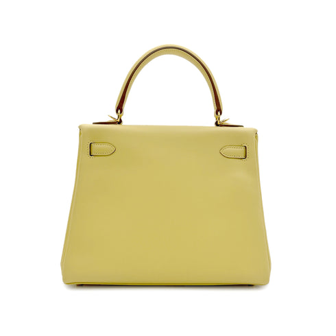 HERMES KELLY 25 RETOURNE JAUNE POUSSIN VEAU SWIFT HAND SHOULDER BAG Z GHW 90303899 - PURPOSE