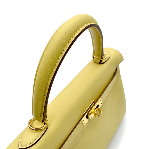 HERMES KELLY 25 RETOURNE JAUNE POUSSIN VEAU SWIFT HAND SHOULDER BAG Z GHW 90303899 - PURPOSE