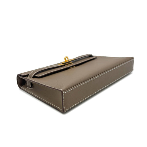 HERMES KELLY ELAN ETOUPE VEAU MADAME CLUTCH SHOULDER BAG W GHW 90303901 - PURPOSE