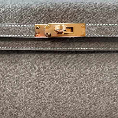 HERMES KELLY ELAN ETOUPE VEAU MADAME CLUTCH SHOULDER BAG W GHW 90303901 - PURPOSE