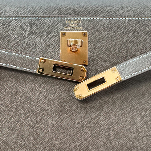 HERMES KELLY ELAN ETOUPE VEAU MADAME CLUTCH SHOULDER BAG W GHW 90303901 - PURPOSE