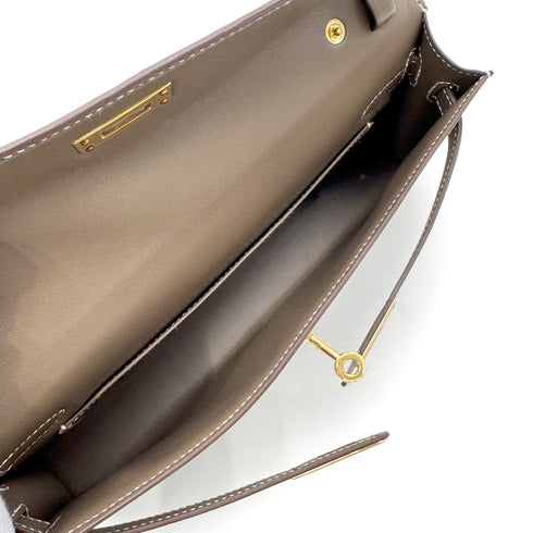 HERMES KELLY ELAN ETOUPE VEAU MADAME CLUTCH SHOULDER BAG W GHW 90303901 - PURPOSE
