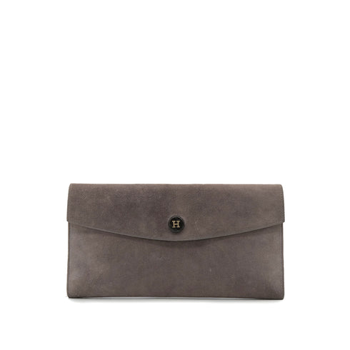 HERMES POCHETTE RIO GRAY DEBRIS CLUTCH BAG □F 90304026 - PURPOSE