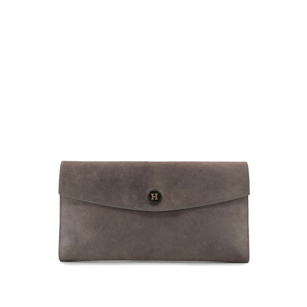HERMES POCHETTE RIO GRAY DEBRIS CLUTCH BAG □F 90304026 - PURPOSE