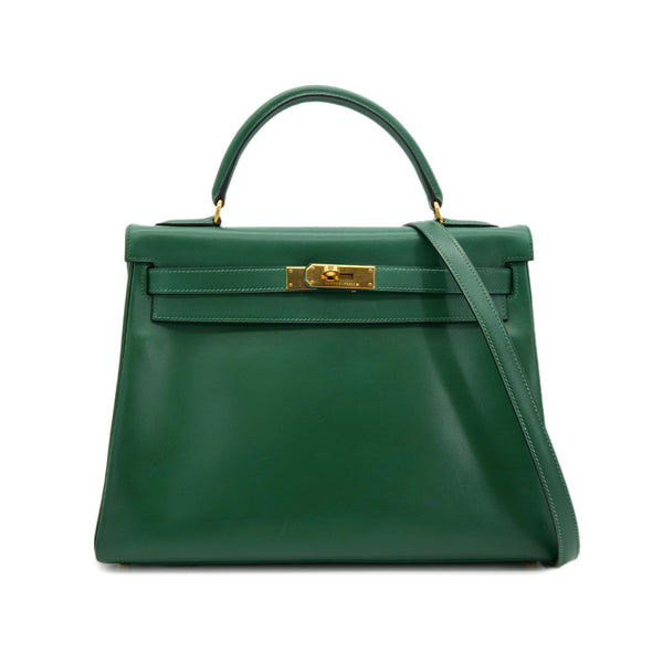 HERMES KELLY 32 RETOURNE VERT BOXCALF HAND SHOULDER BAG □B GHW 90304028 - PURPOSE