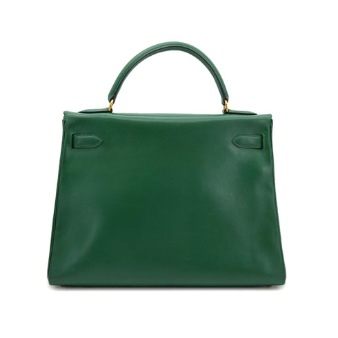 HERMES KELLY 32 RETOURNE VERT BOXCALF HAND SHOULDER BAG □B GHW 90304028 - PURPOSE