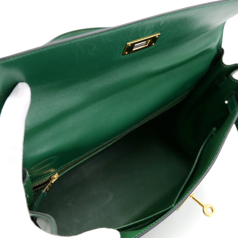 HERMES KELLY 32 RETOURNE VERT BOXCALF HAND SHOULDER BAG □B GHW 90304028 - PURPOSE