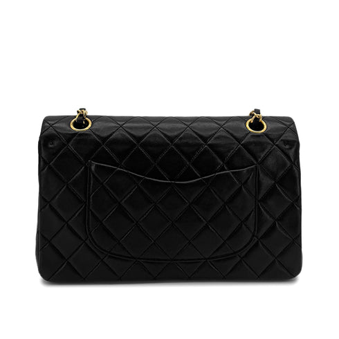 CHANEL VINTAGE CLASSIC FLAP MEDIUM CHAIN SHOULDER BAG BLACK LAMB SKIN 90304029 - PURPOSE