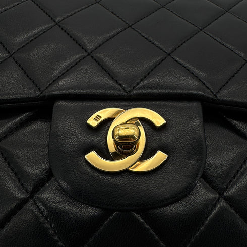 CHANEL VINTAGE CLASSIC FLAP MEDIUM CHAIN SHOULDER BAG BLACK LAMB SKIN 90304029 - PURPOSE