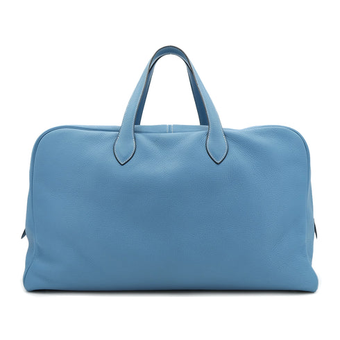 HERMES VICTORIA 50 BLUE JEAN TAURILLON CLEMENCE HAND BAG □C SHW 90304031 - PURPOSE