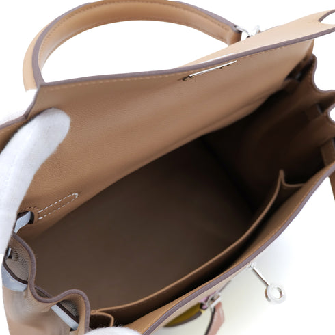 HERMES KELLY 25 COLORMATIC RETOURNE CHAI LIME BLUE BRUME CASSIS MAUVE SYLVESTRE NATA VEAU SWIFT HAND SHOULDER BAG B PHW 90304032 - PURPOSE