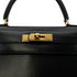 HERMES KELLY 28 SELLIER BLACK BOXCALF HAND SHOULDER BAG 〇X GHW 90304099 - PURPOSE