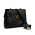 CHANEL VINTAGE TURN LOCK CHAIN TOTE SHOULDER BAG BLACK CAVIAR SKIN 90304102 - PURPOSE