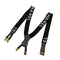 CHANEL VINTAGE SUSPENDER LOGO BLACK WHITE CANVAS LEATHER 90304105 - PURPOSE
