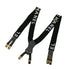 CHANEL VINTAGE SUSPENDER LOGO BLACK WHITE CANVAS LEATHER 90304105 - PURPOSE