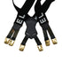 CHANEL VINTAGE SUSPENDER LOGO BLACK WHITE CANVAS LEATHER 90304105 - PURPOSE