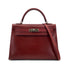 HERMES KELLY 32 SELLIER ROUGE H BOX CALF HAND BAG □F PHW 90304177 - PURPOSE