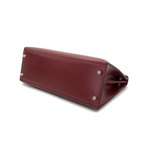 HERMES KELLY 32 SELLIER ROUGE H BOX CALF HAND BAG □F PHW 90304177 - PURPOSE