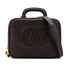 CHANEL VINTAGE BIG COCO VANITY HAND SHOULDER BAG BROWN CAVIAR SKIN 90304179