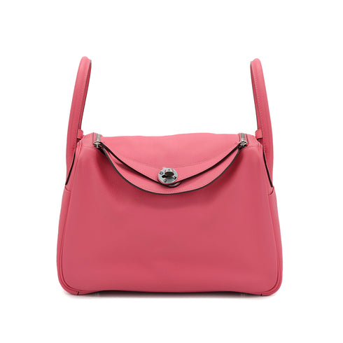 HERMES LINDY 30 ROSE AZALEE EVERCOLOR SHOULDER BAG D PHW 90304180