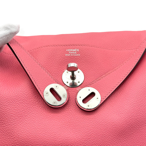 HERMES LINDY 30 ROSE AZALEE EVERCOLOR SHOULDER BAG D PHW 90304180