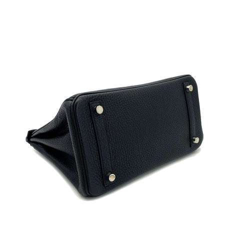 HERMES BIRKIN 25 BLACK TOGO HAND BAG □O PHW 90304183