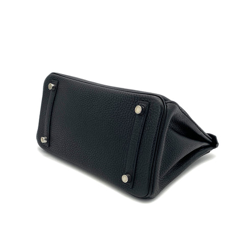 HERMES BIRKIN 25 BLACK TOGO HAND BAG □O PHW 90304183