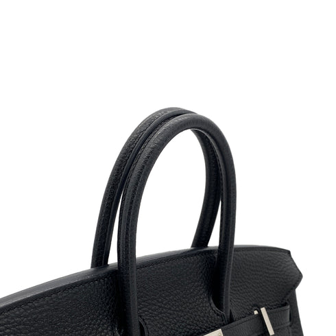 HERMES BIRKIN 25 BLACK TOGO HAND BAG □O PHW 90304183