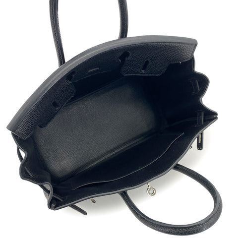 HERMES BIRKIN 25 BLACK TOGO HAND BAG □O PHW 90304183