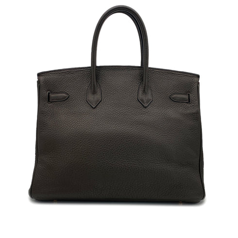 HERMES BIRKIN 35 VERT OLIVE TAURILLON CLEMENCE HAND BAG □I GHW 90304184