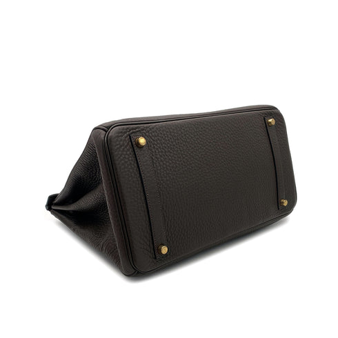 HERMES BIRKIN 35 VERT OLIVE TAURILLON CLEMENCE HAND BAG □I GHW 90304184