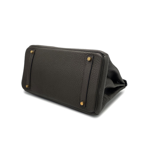 HERMES BIRKIN 35 VERT OLIVE TAURILLON CLEMENCE HAND BAG □I GHW 90304184