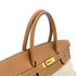 HERMES BIRKIN 40 GOLD COUCHEVEL TOILE H HAND BAG □B GHW 90304187